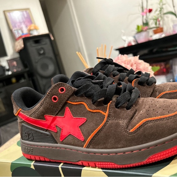 Bapestas sk8 Brown and red color way - Picture 3 of 7